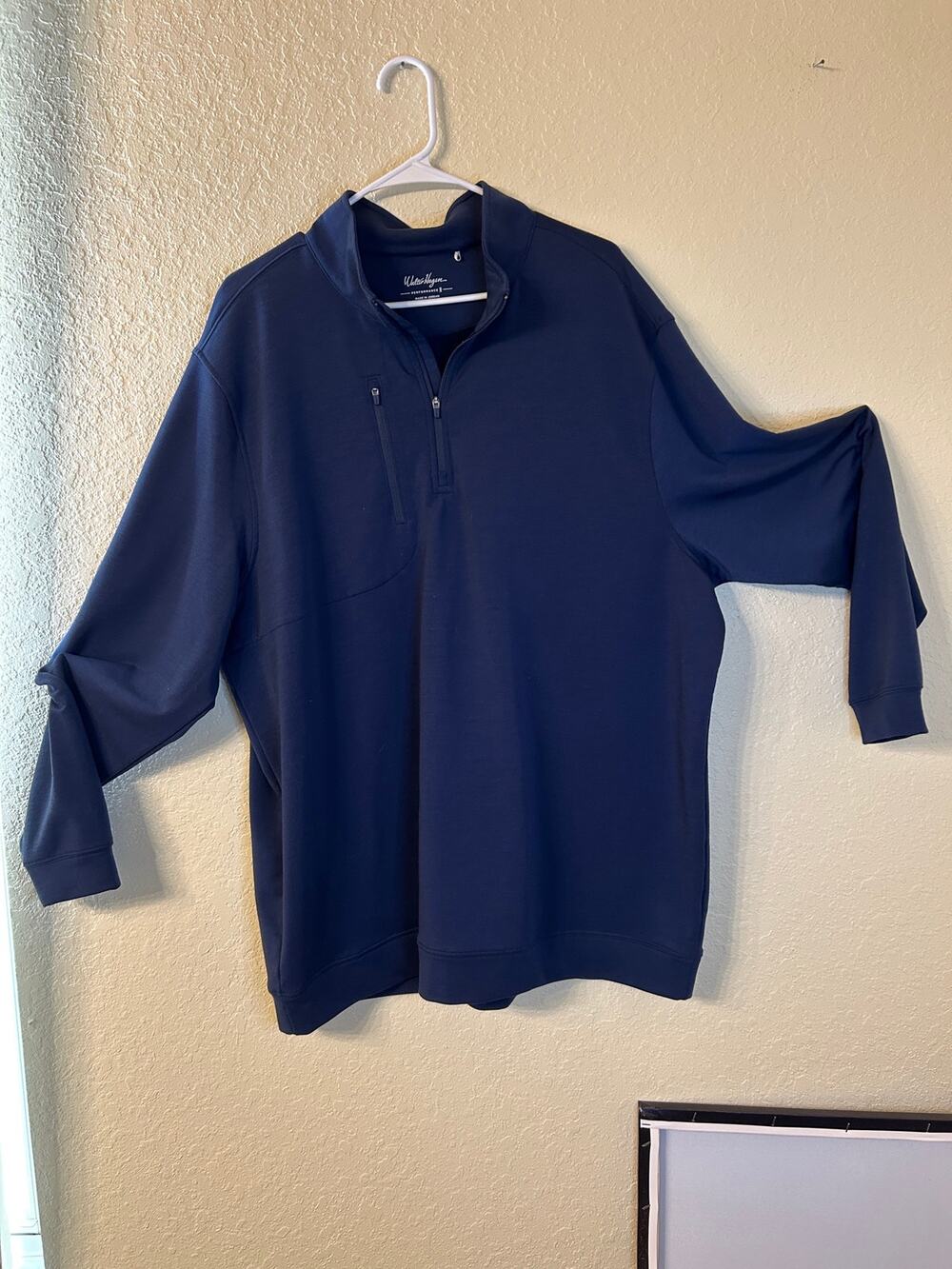 Walter Hagen Mens XXL 1/4 Zip Golf Pullover Navy Blue Performance Jacket